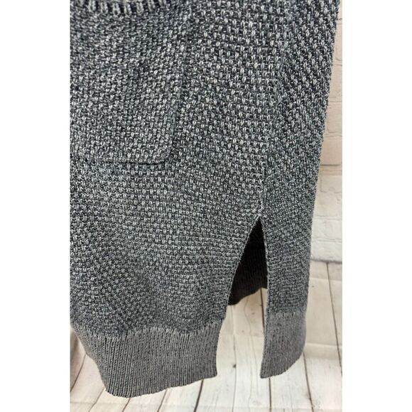 CABI gray cotton blend open front long knit coat cardigan sweater size M - Picture 6 of 8
